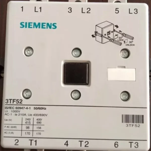 3TF5202-0AF0 | Siemens Sicop 3TF5 Power Contactor 170 A, 3 Pole, 110 V AC, 2 NO + 2 NC, AC3 Duty, Size 8 - Siemens