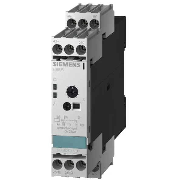 3RP1525-1BW308K | Siemens Sirius 3RP1 On Delay Electronic Timer 24-240 V AC/DC, 1 C/O, 0.05 sec to 100 Hrs - Siemens
