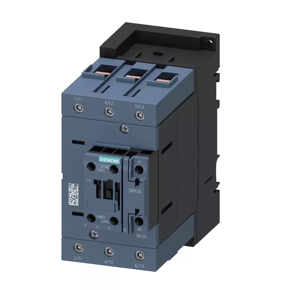 siemens-sirius-3rt-power-contactor-140-a-3-pole-3rt24461al20.webp 3RT2446-1AL20 | Siemens Sirius 3RT2 Power Contactor 140 A, 3 Pole, 230 V AC, 1 NO + 1 NC, AC1 Duty, Size 3 - Siemens - Image 1