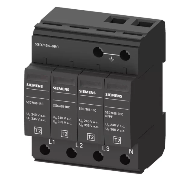 5SD74640RC | Siemens Surge Protection Device Surge Arrester Type 2, 240/415 V AC, 3P+N - Siemens