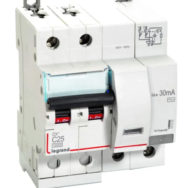 Legrand DX3 RCBO 63 A, 2 Pole, 300 mA, Type AC 4113 40 legrand rcbo 2 pole