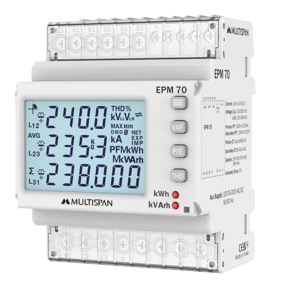 32275epm-70-regular.jpg Multispan EPM-70 DIN Rail Multifunction Meter LCD Display 32275epm 70 regular