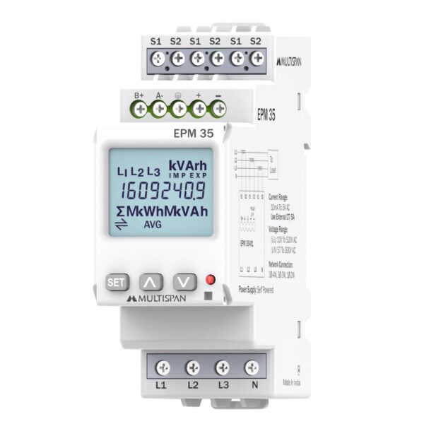 Multispan EPM-35-M1 DIN Rail AC Multifunction Meter with Modbus 50495epm 35 regular