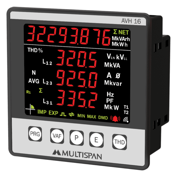 Multispan AVH-16 Three Phase Multifunction Meter with THD 67230tuyte