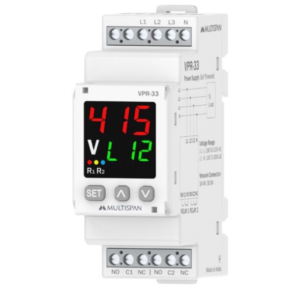 Multispan VPR-33T Voltage Protection Relay DIN Rail 69423vpr 33 35 regular