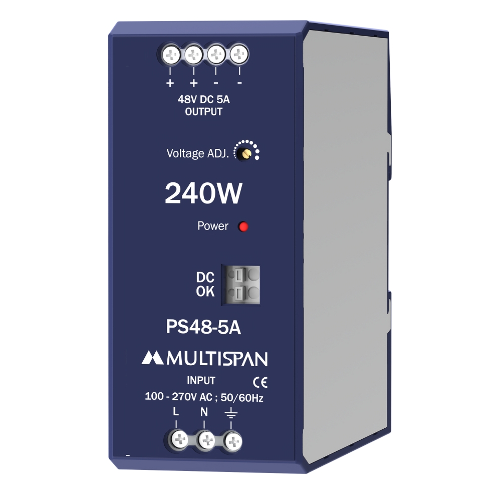 7609ps48-5a-regular.jpg Multispan PS48-5A-P DIN Rail Power Supply 48VDC 5A 240W 7609ps48 5a regular