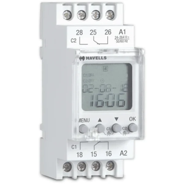 24 Hour Analog Time Switch SST 15 min Havells DHTED15016 havells euro ii 24 hour analog timer rated for 15 min dhted15016