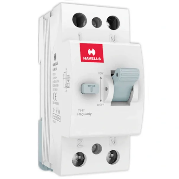 25 A DP RCCB 300ma Havells DHRACMDF300025 havells euro ii rccb 25 a 2 pole 300 ma ac class dhracmdf300025