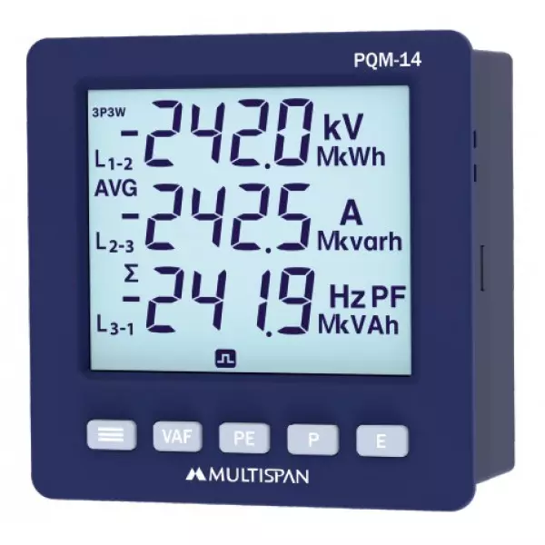 Multispan PQM-14 Power Quality Meter 3 Line LCD pqm 14 multifunction meterlcd display 1749903986