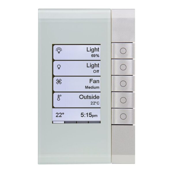 5085EDLW-OM | C-BUS EDLT, WHITE GRID, SATURN OM FASCIA - Schneider Electric