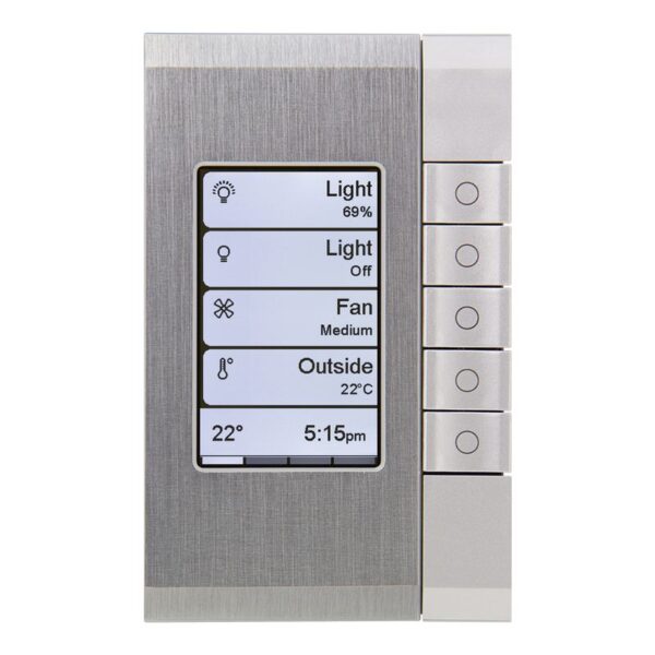 5085EDLW-SS | C-BUS EDLT, WHITE GRID, SATURN SS FASCIA - Schneider Electric