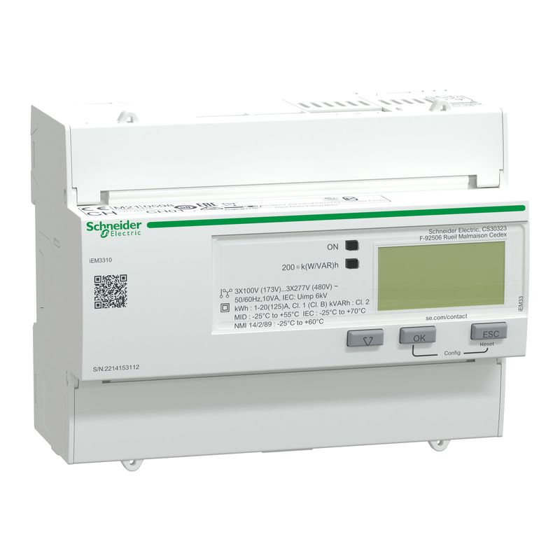 A9MEM3310 A9MEM3310 | iEM3310 125A Cl 1 MID Energy meter 1DO - Schneider Electric - Image 1
