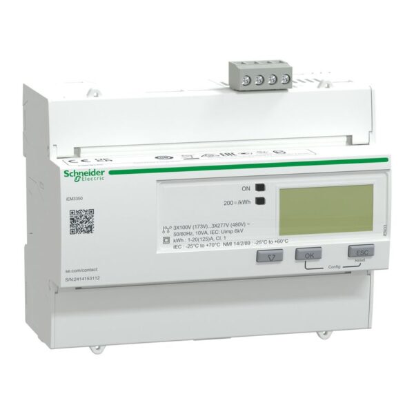 A9MEM3350 | iEM3350 125A Cl 1 Energy meter RS485 LCD - Schneider Electric