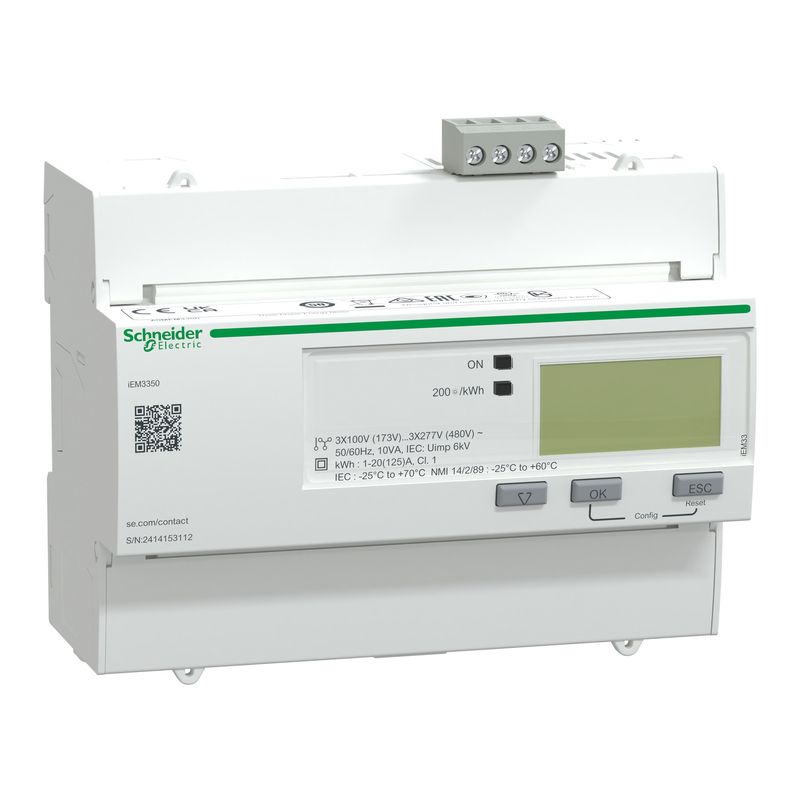 A9MEM3350 A9MEM3350 | iEM3350 125A Cl 1 Energy meter RS485 LCD - Schneider Electric - Image 1
